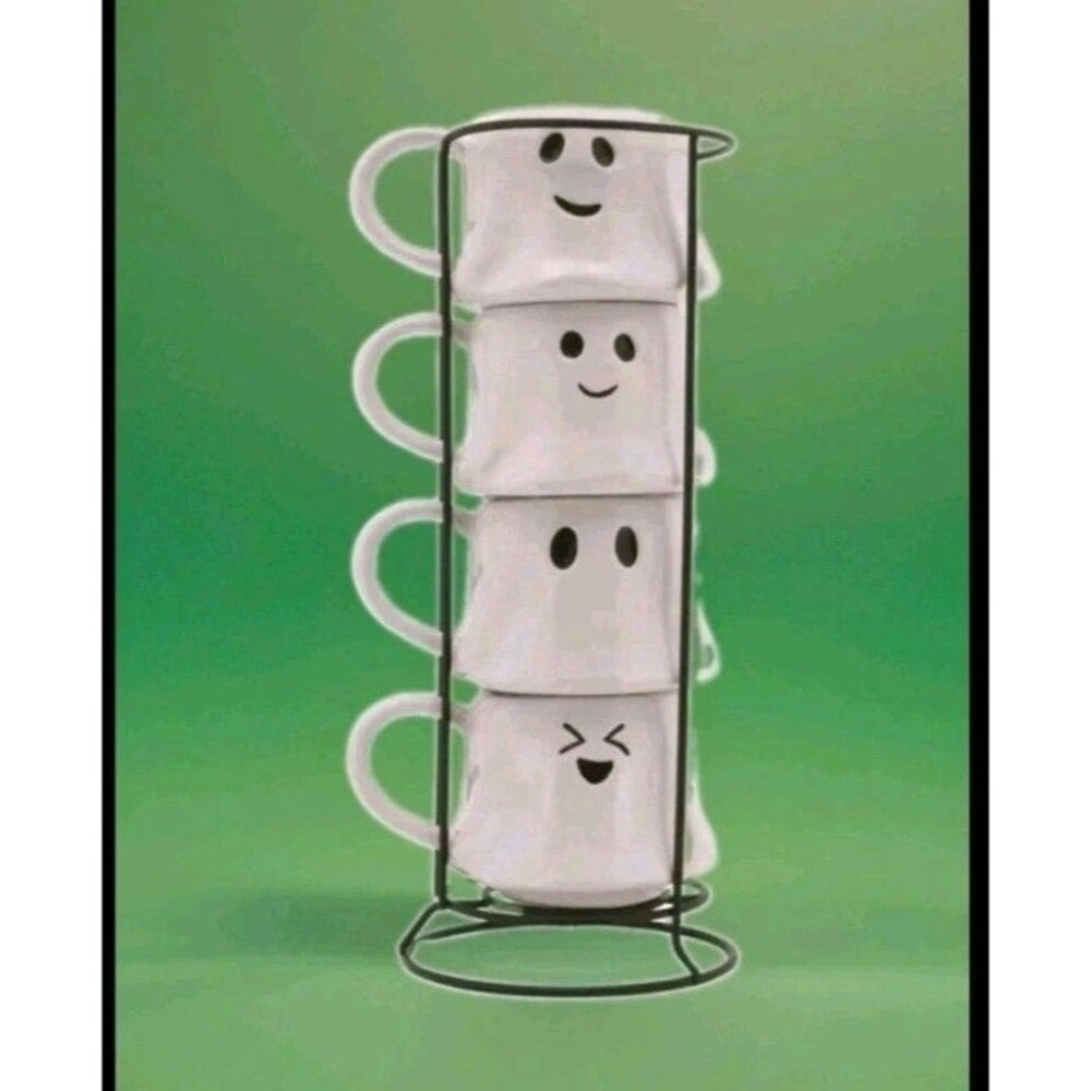 Way To Celebrate Halloween Ghost Mug Stack